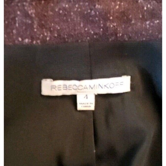 Rebecca Minkoff Sz 4 Nevins Purple Confetti Tweed Look Military Style Blazer - Picture 9 of 11